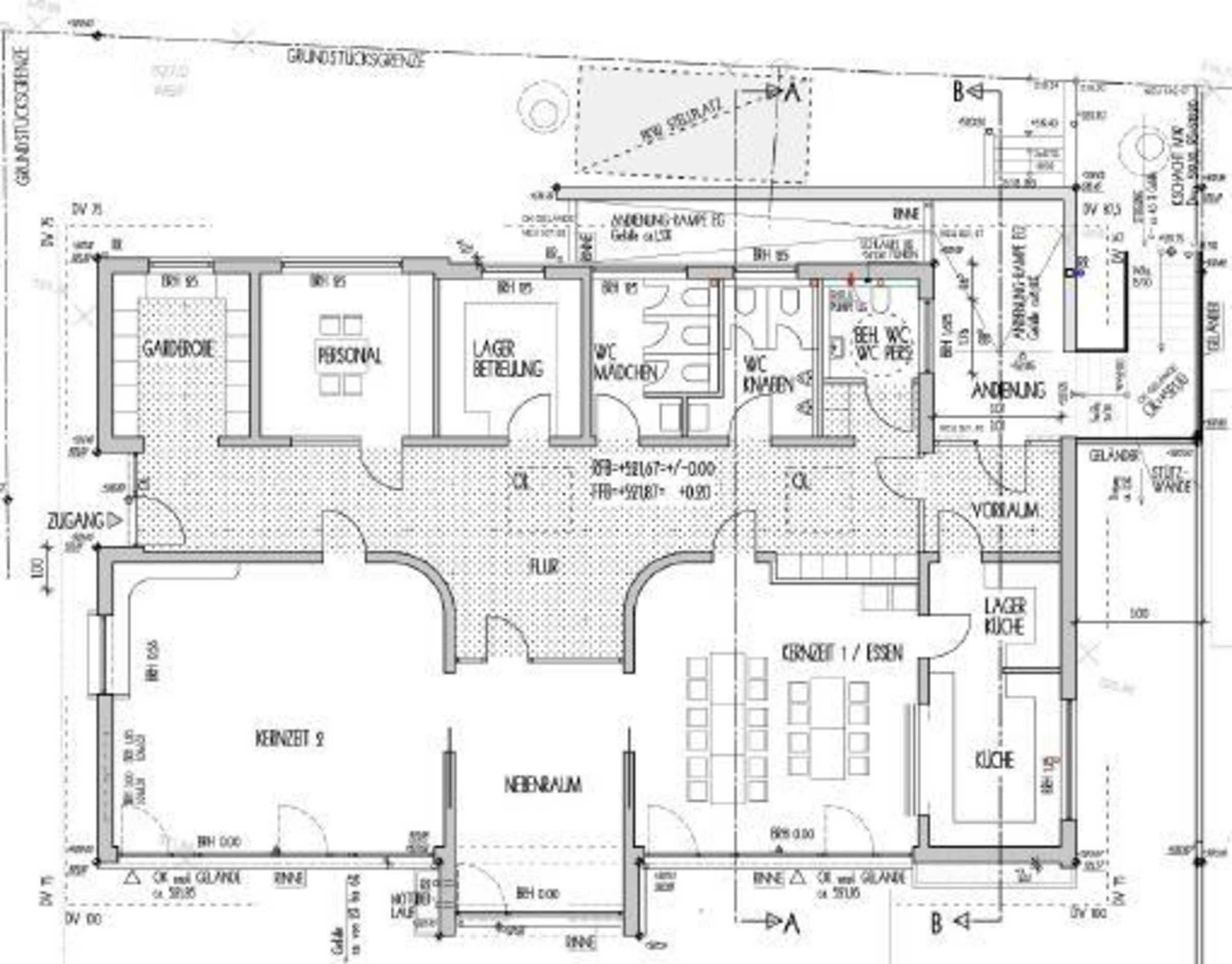 Bauplan "Neubau eines Gebäudes für die Kernzeitbetreuung" Innenansicht