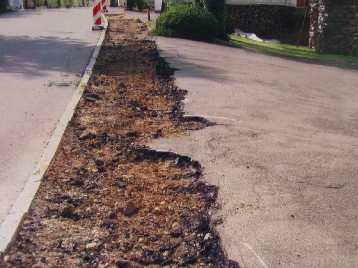 Der desolate Gehwegsbelag i. d. Ortsdurchfahrt wurde ab der Gaststätte Traube bis Orts-ende (nach Beuren) komplett ausgebaut